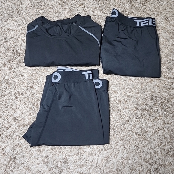 Lots Of 3 telaleo mens 2leggings M  black compression 1 Long Sleeves Shirt - Picture 13 of 13